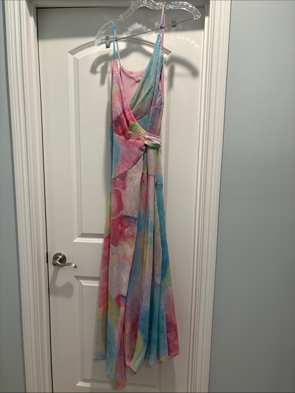 Hutch Rainbow Sequin Wrap Dress